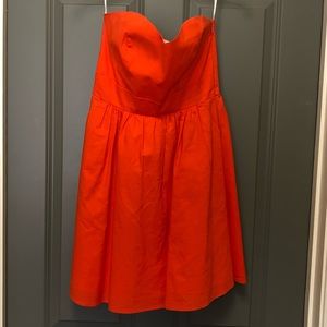 Orange Sweetheart Strapless Dress